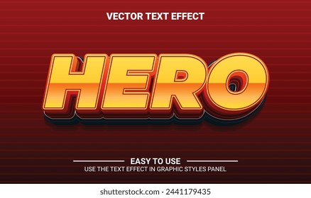 3d hero editable text effect