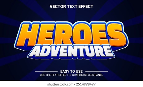 3d heroes adventure text effect