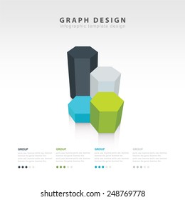 3d hexagon chart style infographic design template