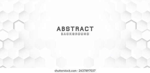 3d hexagon concept design, White abstract technology background. Vector illustration