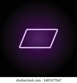 3d hexagon with dashed lines neon icon. Elements of geometric figures set. Simple icon for websites, web design, mobile app, info graphics on dark gradient background