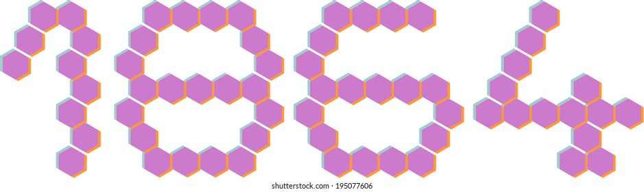 3D Hexagon font, 1964