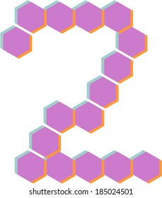 3D Hexagon font, 2