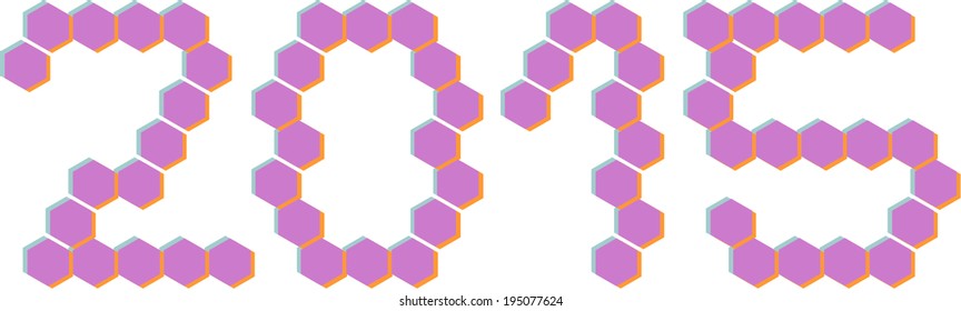 3D Hexagon font, 2015