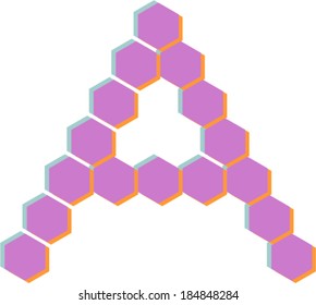 3D Hexagon font, A