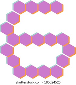 3D Hexagon font, 6