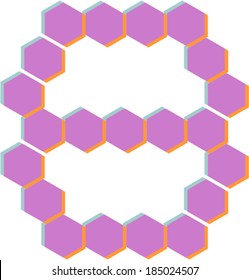3D Hexagon font, 8