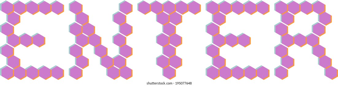 3D Hexagon font, ENTER