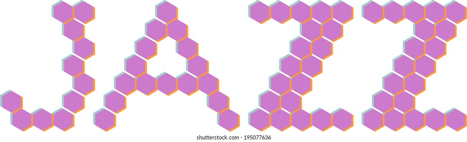 3D Hexagon font, JAZZ