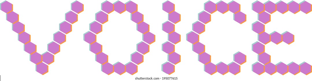 3D Hexagon font, VOICE