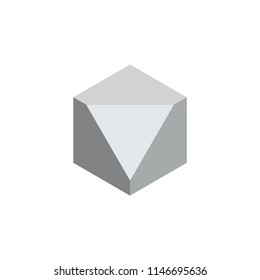 3d hexagon gradient flat logo vector