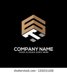 3d hexagon GT Initial Logo Letter