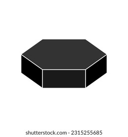 3D Hexagon Icon. Shapes with Six Sides and Angles.