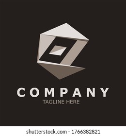 The 3D hexagon logo arranged from a triangle forms the initials "e" or "p". Hexagon 3D vector logo.