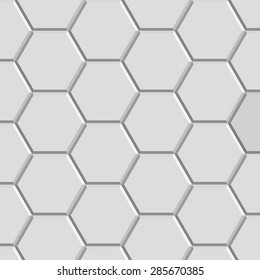 3d Hexagon Pattern Block Of Gray Stone Tile For Floor Construction Model