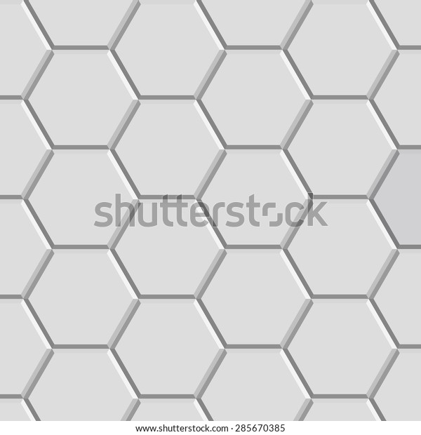3d Hexagon Pattern Block Gray Stone Stock Vector Royalty Free