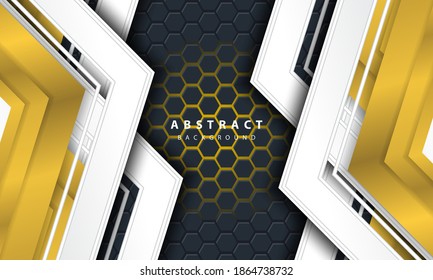 3D Hexagon Pattern Dark Abstract Technological Background. Black Friday Sale Blank Tech Banner.