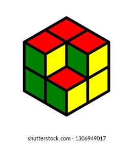 3D hexagon shape is a geometric shape on a white background.Square shape Icon cube
