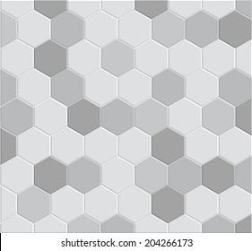 3d Hexagon Tile Brick Pattern For Decoration And Design Tile Floor, Pathway Clay Brick Stone