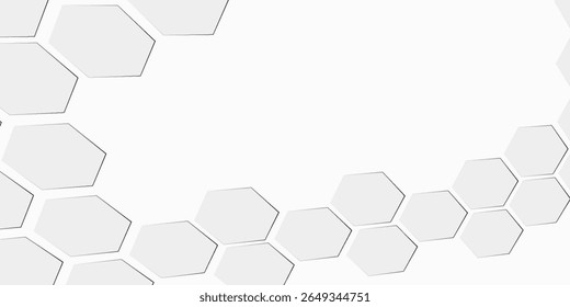 3D Hexagon, White and Gray Digital Lines, and Their Influence on Modern Graphic Design.vactor.eps.10.