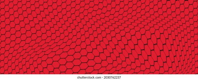 3D hexagonal wavy effect background
