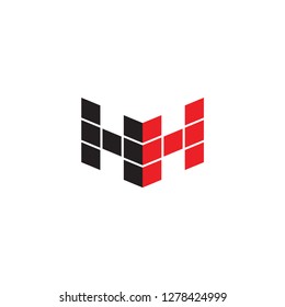 3D HH logo letter design