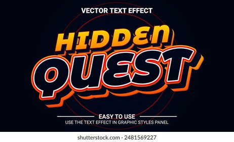 3d hidden quest editable text effect