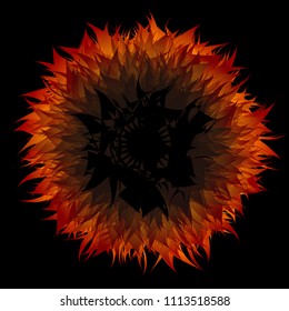 3D High Quality Decorative Flower Frame for Presentation on Black Background . Isolated Vector Elements
