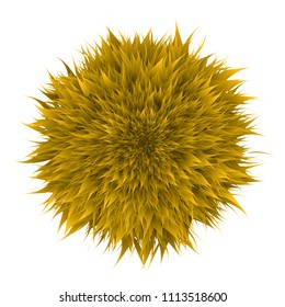 3D High Quality Decorative Flower for Presentation on White Background . Isolated Vector Elements