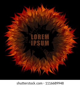3D High Quality Decorative Flower Frame for Presentation on Black Background . Isolated Vector Elements