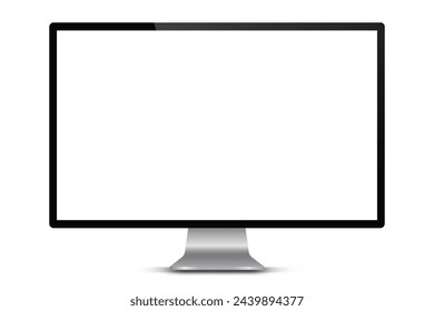 3d high quality realistic device mockup. Computer monitors, laptops, tablets and mobile phones. Electronic gadgets isolated on white background for ui ux, presentation, mobile apps