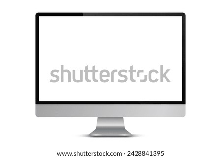 3d high quality realistic device mockup. Computer monitors, laptops, tablets and mobile phones. Electronic gadgets isolated on white background for ui ux, presentation, mobile apps