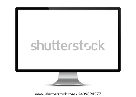 3d high quality realistic device mockup. Computer monitors, laptops, tablets and mobile phones. Electronic gadgets isolated on white background for ui ux, presentation, mobile apps