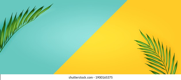 3D High Quality Tropical Leaves Background for your Design . Isolated Vector Elements
