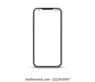 3d high quality vector mobile mockups. Ultra realistic smartphone. Device UI UX mockup for presentation template. Cellphone frame with blank screen isolated templates. 3d isometric illustration.  - Shutterstock ID 2121419597