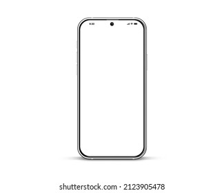 3d high quality vector mobile mockups. Ultra realistic smartphone. Device UI UX mockup for presentation template. Cellphone frame with blank screen isolated templates. 3d isometric illustration. 