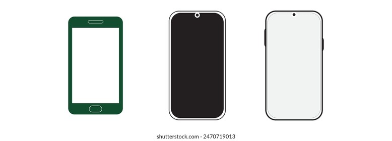 3d high quality vector mobile mockups. Ultra realistic smartphone design eps 10