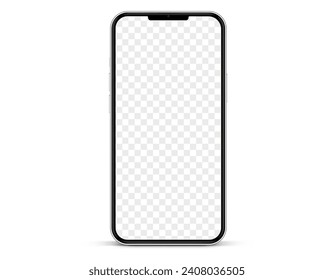 3d high quality vector smartphone mockups. Ultra realistic mobile device UI UX mockup for presentation template. Cellphone frame with blank screen isolated templates. 3d isometric illustration.