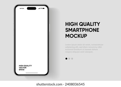 3d high quality vector smartphone mockups. Ultra realistic mobile device UI UX mockup for presentation template. Cellphone frame with blank screen isolated templates. 3d isometric illustration.
