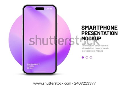 3d high quality vector smartphone mockups. Ultra realistic mobile device UI UX mockup for presentation template. Cellphone frame with blank screen isolated templates. 3d isometric illustration.