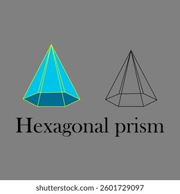 3D hixagonal prism icon vectors