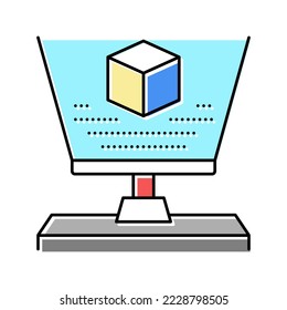 3d hologram color icon vector. 3d hologram sign. isolated symbol illustration