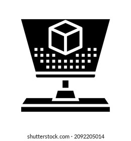 3d hologram glyph icon vector. 3d hologram sign. isolated contour symbol black illustration