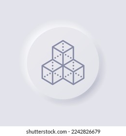 3D Hologram objects, icon, White Neumorphism soft UI Design for Web design, Application UI and more, Button, Vector.