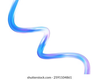 3D holographic abstract curve in the form of a pipe