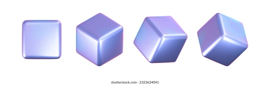 and gradient cubes vector