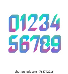 3d Holographic Font, Colorful Gradient Font, Eps10 Vector