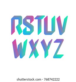 3d Holographic Font, Colorful Gradient Font, Eps10 Vector