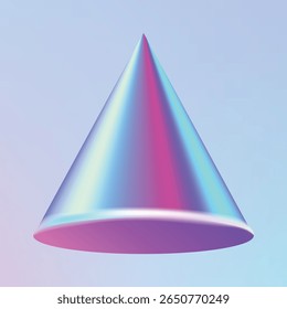 Forma primitiva geométrica holográfica 3d. Forma geométrica holográfica brilhante. Design moderno iridescente, efeito de filme fino. Vetor