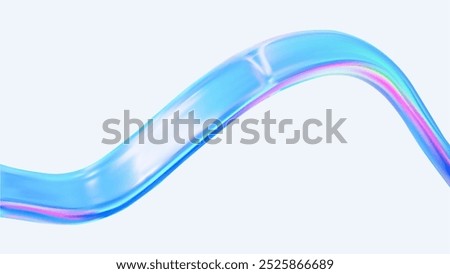 3D holographic glass element in the form of a liquid wave.